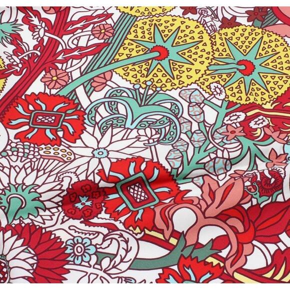 Hermès Carré 90 Cachet-cachet Fleurie Silk Scarf - Picture 4 of 10